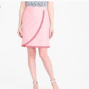 J.Crew Oxford Ruffle Trim Wrap Nantucket Skirt